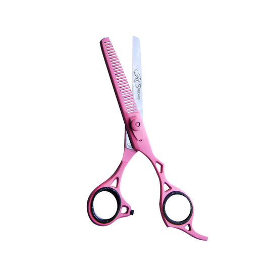 6.5 INCH PROFESSIONAL BARBER HAIR THINNING SHEARS (PINK HOLLOW DESIGN)